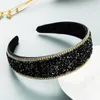 Lüks Kore Tamamen Renkli Kristal Kafa Zarif Sparkly Rhinestone Boncuklu Geniş Kaynaklı Hairband Kızlar Tiara Taçlar