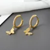 Vintage papillon or argent couleur boucles d'oreilles pour femmes fille à la mode Harajuku Cool Hip Hop animaux boucles d'oreilles 2021 bijoux cadeaux