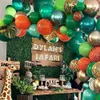 Jungle Safari Tema Party Ballong Garland Kit Animal Balloons Palm Leaves for Kids Boys Födelsedagsfest Baby Shower Decorations 210719