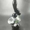 Rauchpfeifen aus schwarzem Glas, Wasserpfeifen, Bubbler-Kammer, Wasserbong, Dab-Rigs für Tabak