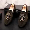 Nieuwe gouden kristal handgemaakte mannen schoenen Loafers mode lederen slippers heren feest en trouwjurk schoenheren flats