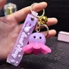 Creative Acrylic Illuminated Octopus Keychain Cute Net Red Car Key Ring Small Gift Bag Pendant G1019