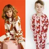 Peuter jongens meisjes merkkleding sets baby leuke luipaard en hondenprint pyjama hoge kwaliteit outfit winter 210619