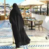 Etnische kleding moslim lange mouw zwierig maxi vest islamitische open voorkant kimono abaya gewaad kalkoen kaftan effen kleur riem los271R