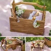 Camp Furniture Wooden Folding Table Portable Outdoor Beach Camping Garden Picnic Desk Tea Wine Glass Holder Storage Basket Burlywood