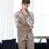 Vêtements de nuit pour hommes Hommes Velours Hommes Pyjama Costume Sexy Cardigan Vêtements De Nuit À Manches Longues Chaud Mâle Pyjama Ensemble Marié Hiver Pijamas Loungewear