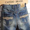 Jeans masculinos marcas high-end clássico retro slim business casual solto reto denim shorts masculino verão moda cinco pontos calças