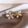 Dangle Chandelier 2022 Fashion Fine Fine Crystal Pearl Flowers Drop Earrings 계약 작은 여성 기질 조커 보석 Kirs22