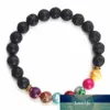 Louleur Black Lava натуральные каменные браслеты 7 Reiki Chakra Gealing Balance Baby Bracte для мужчин Женщины простирают рождественские украшения