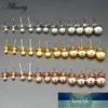 1 par unisex rostfritt stål vanlig rund boll öron studs övre öron örhängen 3 -8mm piercing smycken fabrik pris expert design kvalitet senaste stil original