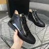 Hommes Femmes Casual Chaussures Crocdile Snake Leather avec Zipper Metallic Embossed High Cut Boot Designer Black Gold Sneakers Lace Up Trainers Chaussures rxcfxqssz