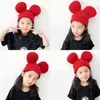 Gorros de punto lisos y bonitos para mujer con orejas de ratón de dibujos animados para adolescente gorro Unisex para niño y niña cálido invierno Kitte H2349