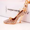 Ny Rhinestone High Heel Shoe Keychain Rhinestone Crystal Purse Bil Key Chain Bag Dekorativ Alloy Keyring G1019