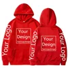 2021 neue benutzerdefinierte Hoodies DIY Text Bild drucken hochwertige Kleidung angepasst Sport Casual Sweatshirt Größe XS-4XL Y211118