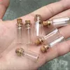 12*24*6mm 0.8ml Small Glass Bottles With Cork Mini Empty Vials Jars 200pcs/lotgood qty