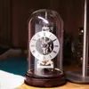 Nordic Mechanical Antique Table Clock Metal Gear Gold Fine Copper Time Telling Seat Desk Clock Manual Manipulator Gift Ideas 211112