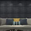 ART3D 50X50CM 3D لوحات الحائط الأسود تصميم الطوب عازلة للصوت لغرفة النوم غرفة المعيشة (حزمة من 12 بلاط)