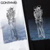 GONTHWID Streetwear T-Shirt Hip Hop Kissing Skull Scheletro Magliette Hip Hop Punk Rock Gothic Tees Harajuku Casual Cotton Tops C0315
