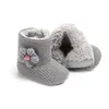 2018 Winter Warm Knit Boots Toddler Infant Soft Sole Shoes Flower Baby Shoes Baby Girls Boot Newborn Boots 0-18m G1023