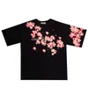 Lato Wysokiej Jakości Cherry Blossom Drukuj Koszula z krótkim rękawem Drugraficzna Bawełna Hip Hop Romantic Men and Women Para Koszulka 210304