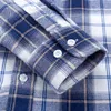 Męska moda szczotkowana szkocka krata w kratkę checks shirts single kieszonkowy z długim rękawem standardowy fit casual flanelowa koszula Gingham G0105