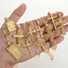 Collares colgantes Collar de cadena cruzada de moda simple para mujeres hombres de lujo damas joyería de oro crucifijo ornamento regalo6966901
