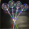 Lampeggiante LED Bobo Ball Flash Balloons Star Unicorn Heart Xmas Tree Shape Trasparente Clear Wedding Party Balloon con Stick Handle Garden Decor LY6803