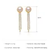 925 Zilveren Parel Oorbellen Stud Retro Tassel Diamond Chain Ear Drop Europese Vrouwen Zakelijke Jurk Trui Oorbel Sieraden Accessoires