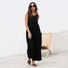 Dames Jumpsuits Rompertjes 2021 Zomer Jumpsuit Dames Lange Overalls Strand Losse Casual Solid Boho Mouwloze Vrouwelijke Wide Been Broek