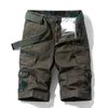 Algodão Camuflagem Carga Shorts Homens 2021 New Mens Casual Shorts Masculino Loose Work Shorts Homens Militares Calças curtas Plus Tamanho 28-38 H1210