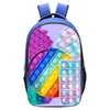 Rainbow Children's Back To School Push Backpack Poppers Bubbles Cartoon Pioneer Junior's Double-layer Schoolbag Autism Stress Relief Shoulder Bags G80FV8X