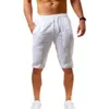 Calça Masculina Masculina Sólida Fitness Casual Masculina Solta Curto Verão Trabalho Macio Shorts de Praia