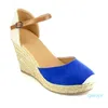 Sandálias Verão Mulheres Gladiador Sexy Sexy Salto Alto Wedges Espadrille Sapatos Senhoras Redonda Toe Plataforma Bombas Big Size Sandalias Mujer