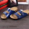 Nieuwe Unisex Zomer Cork Sandalen Casual Dames PU Lederen Gemengde Kleur Slippers Valentijn Schoenen Cork Slippers Sandalias Mujer Y0721