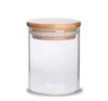 Пустые круглые травы сухого питания конфеты Candy Rice хранения банка прозрачный цилиндр термостойкий боросиликатный стеклярный боросиликатный стеклярный герметик с бамбуковой крышкой
