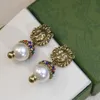 Women Designer Pearl dangles Earring Stud Wedding Earrings Personality Lady's Jewelry Dance party Superior Quality