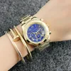 Brand Quartz wrist Watches for women Lady Girl 3 Dials style Metal steel band Watches M59