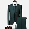 Men Suit 2020 Spring and Autumn High Quality Custom Business Three-piece Slim Large Size Multi-color Two-button X0909
