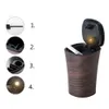 High Classic Wooden Grain Pattern Men with Solar LED Light Simple Ashtray for Car Home Office Use