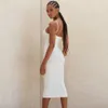 Ocstrade Summer White Sweetheart Neckline Bandage Dress Arrivo Donna Midi Bodycon Sexy Club Party 210527