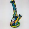 6.5 Inch Silicone Bong Beaker Smoking Water Pipes Rigs Cartoon Camouflage Colour Design With Silicones Downstem 14mm female Unbreakable Oil Rig Bongs Glass Bowl
