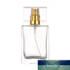 50ml high-end portable transparent glass perfume bottle with gold and sliver caps empty bottle Transparent Square spray bottles V3 Factory price expert design