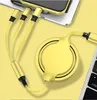 3 in 1 retractable Stretch cable convenient storage charging cables Data line For Android Type C moblie Samsung phone MQ50