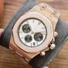 Classic Mens Watches Quartz Movement Watch 42mm Fashion Business Wristwatch Montre de Luxe Gifts for Men Rose Gold