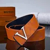 2021 Fashion Luxury Men Designers Belts Alloy V Buckle Belt Högkvalitativ äkta lädermidjeband264w