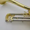 High Quality Trumpet Curved Bell Bb Tune Brass Plated professional Musical Instrument with Case and Mouthpiece Accessories7401742