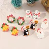 Mulheres bonito desenhos animados natal orelha prisionos moda plástico resina snowman santa claus studs brincos festa jóias presentes