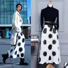 Skirts 2021 Summer Autumn Fashionable Skirt Midi Knee Length Elegant Dot High Waist Female Pleated Women Long