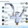 Onyzpily Kitchen Faucet Chrome Led Pull Out Kitchen Tap &Cold Mixer Tap 2 Waterway 360 Swivel Deck Mounted torneira de cozinh 211108