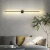 Lampada da parete a LED da comodino Foyer Corridor Black Gold Sconce Modern Simple Linear Tube Up Down Background Luce opposta